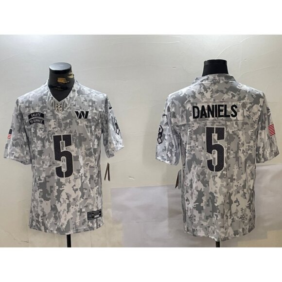 Mens Youths Kids Womens 5 Jayden Daniels Salute to Service Stitched Jersey